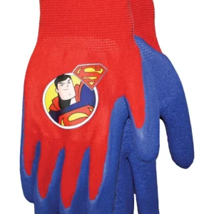 Guantes de jardinerí de algodón y caucho para exteriores para niños de Warner Bros. Midwest Quality Glove, color rojo, 1 p...