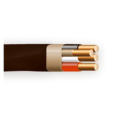 Cable termoplástico negro Southwire de 55 , 600 V, 6/3, sólido, tipo Romex NM-B WG, no metálico, 125 L ft.