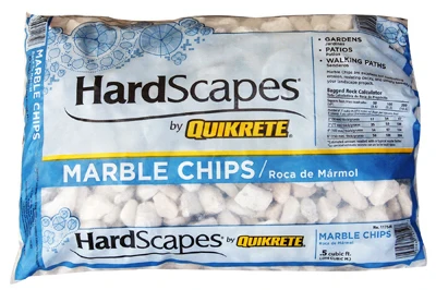 Astillas de mármol de piedra blanca HardScapes de Quikrete, 0,5 pies cúbicos, 50 lb