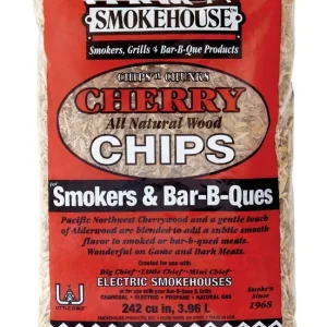 Astillas de madera de cerezo para ahumar totalmente naturales de Smokehouse, 242 pulgadas cúbicas