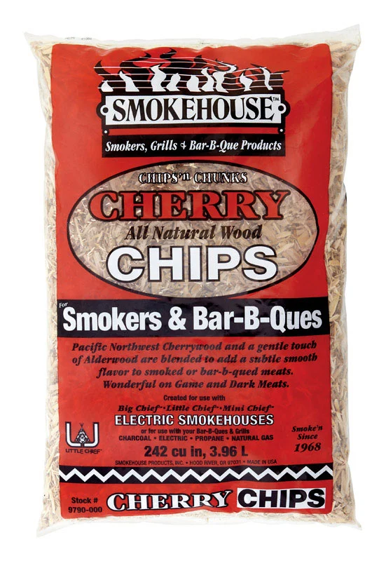 Astillas de madera de cerezo para ahumar totalmente naturales de Smokehouse, 242 pulgadas cúbicas