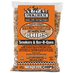 Astillas de madera de mezquite totalmente naturales para ahumar Smokehouse, 242 pulgadas cúbicas