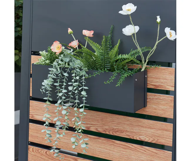 Jardinera Achtkarspelen colgante acero 50x12x15cm - Antracita para Plantas de Interior