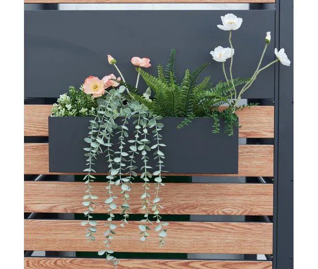 Jardinera Achtkarspelen colgante acero 50x12x15cm - Antracita para Plantas de Interior