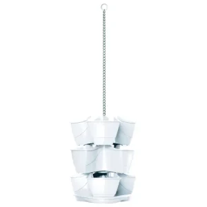 Jardín vertical colgante COUBI HERBAL 9L., dimensiones (mm) 295x295x880, color Blanco | Drenaje Mejorado |