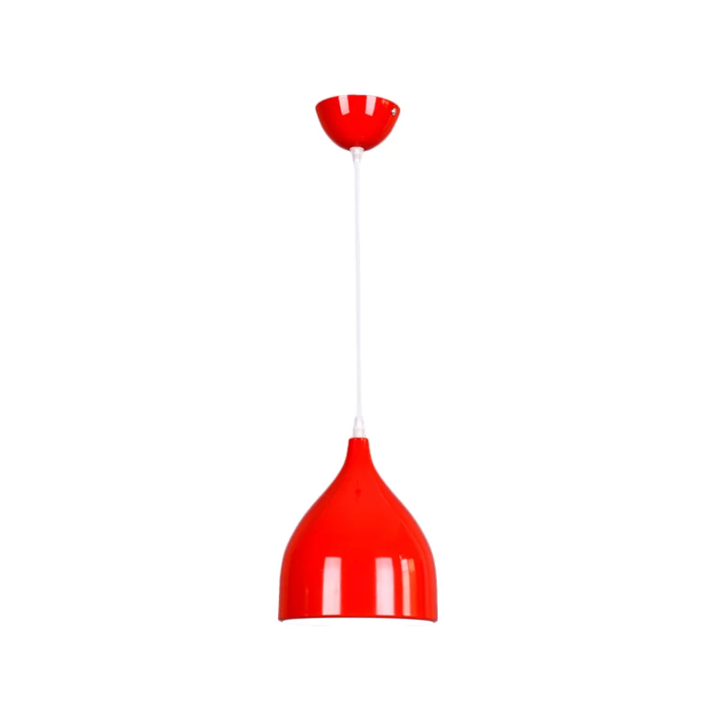 Plafoniera sospensione cupola larga da 6,5"/10"/12" Moderna metallo 1 luce Lampada sospensione nera/bianca/rossa para Plan...