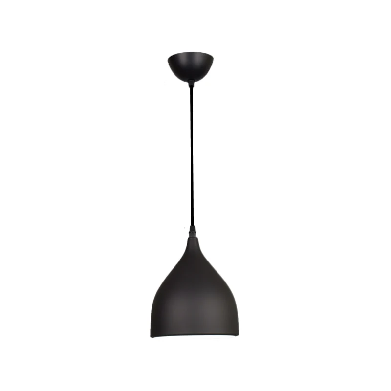 Plafoniera sospensione cupola larga da 6,5"/10"/12" Moderna metallo 1 luce Lampada sospensione nera/bianca/rossa para Plan...