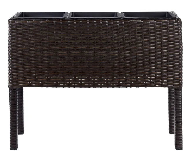Plato de Drenaje Profundo Jardinera elevada de ratán sintético marrón CARAGANA
