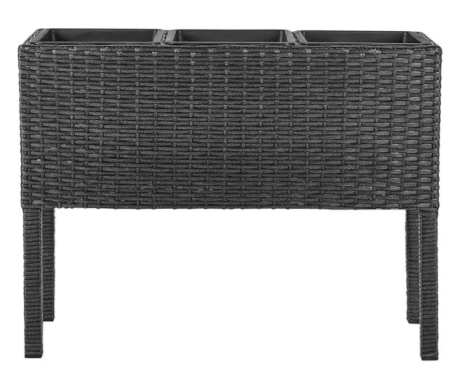 Plato de Drenaje Profundo Jardinera elevada de ratán sintético negro CARAGANA