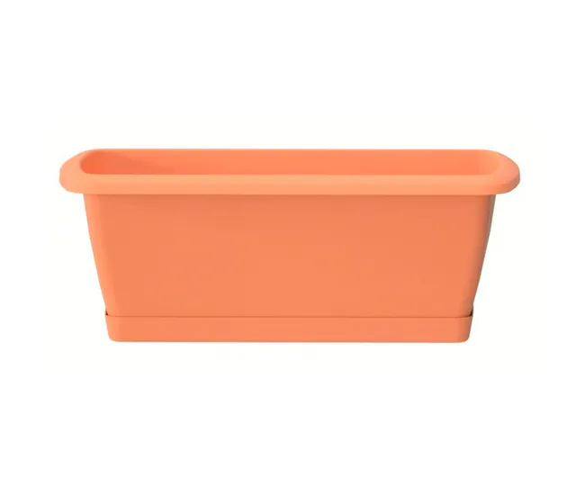 Premium de Alta Calidad 2x Jardinera Respana con soporte de plastico en color terracota 49 (largo) x 18,4 (ancho) x 14,5 g...
