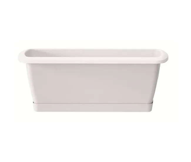 Premium de Alta Calidad 2x Jardinera Respana con soporte de plastico en color blanco 78,6 (largo) x 18,4 (ancho) x 14,5 ex...