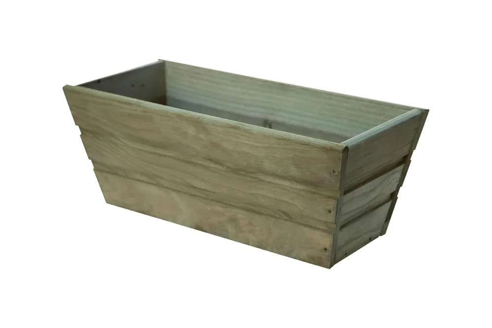 Jardineras de Terracota Esmaltada Jardinera De Balcon Recta De Madera Autoclave De 50 X 20 X 19,5 Cm 11l + Bolsa Geotextil...
