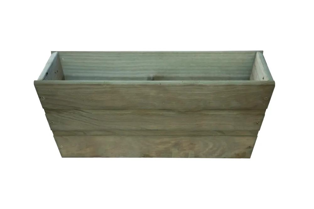 Jardineras de Terracota Esmaltada Jardinera De Balcon Recta De Madera Autoclave De 50 X 20 X 19,5 Cm 11l + Bolsa Geotextil...
