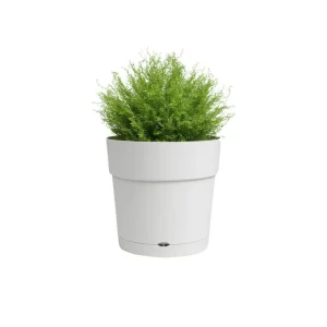 Artevasi Macetero Blanco Capri 20 Cm Con Reserva De Agua De Plástico Reciclado | Material Reciclado y Ecológico