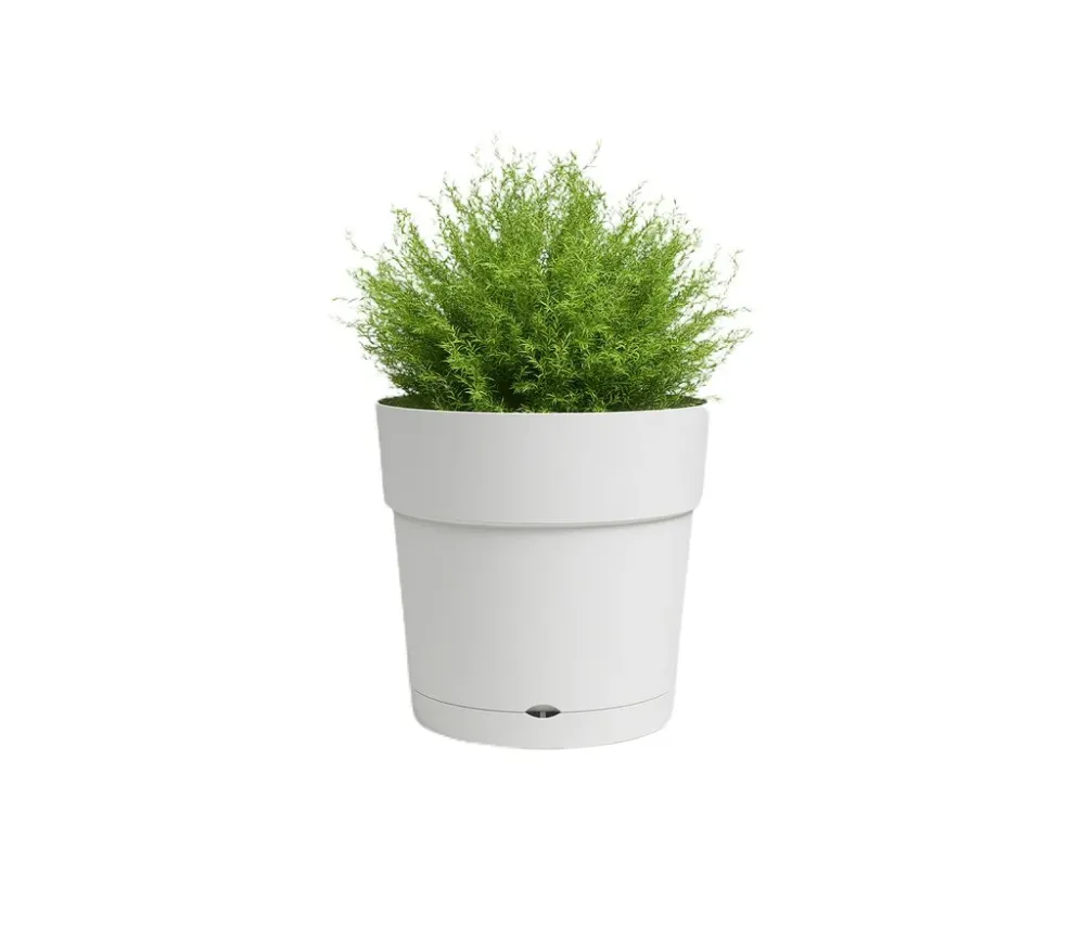 Artevasi Macetero Blanco Capri 20 Cm Con Reserva De Agua De Plástico Reciclado | Material Reciclado y Ecológico