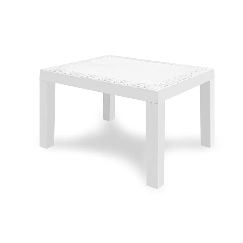 Mesita de jardín auxiliar de plástico jack blanca 59×46×40 cm