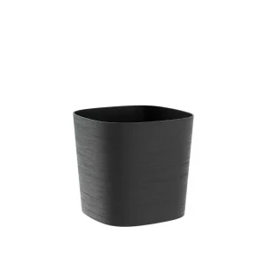 Teraplast Macetero De Plástico Reciclado Cuadrado Capri Negro 24cm para Espacios Pequeños