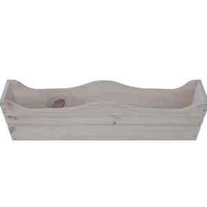 Jardinera De Balcon Ondulada De Madera Sin aditivos De 80 X 20 X 19,5 Cm 10l + Bolsa Geotextil con Certificado de Material...