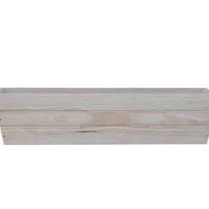 Jardinera De Balcon Recta De Madera Original De 80 X 20 X 19,5 Cm 18l + Bolsa Geotextil