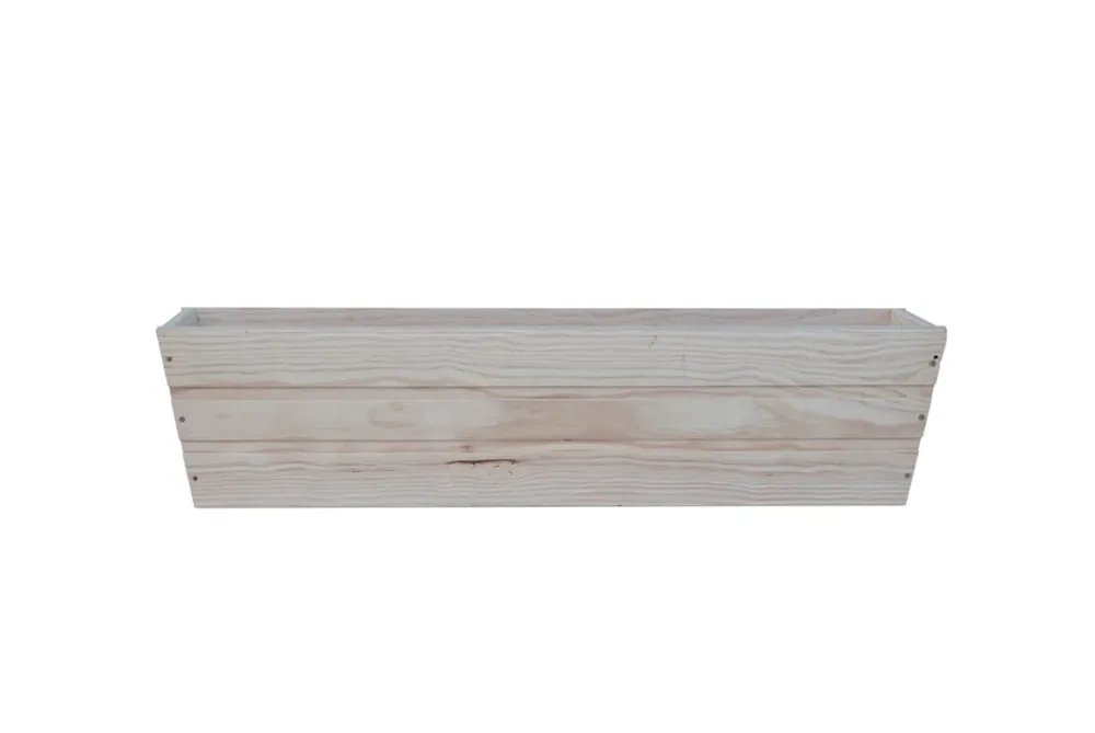 Jardinera De Balcon Recta De Madera Original De 80 X 20 X 19,5 Cm 18l + Bolsa Geotextil