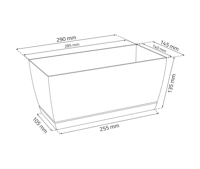 3x Jardinera de plastico Coubi Case P en color blanco 29 amplio x 14,2 (ancho) x 13,6 (altura) cm