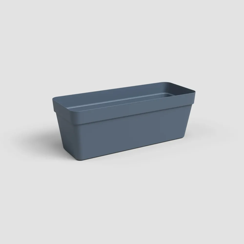 Jardinera de Plástico Artevasi Azul Pizarra Capri rectangular con Patas Elevadoras