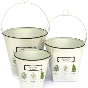 Jardineras cubos de metálico, con 3 cubos surtidos con Sistema de Autoriego