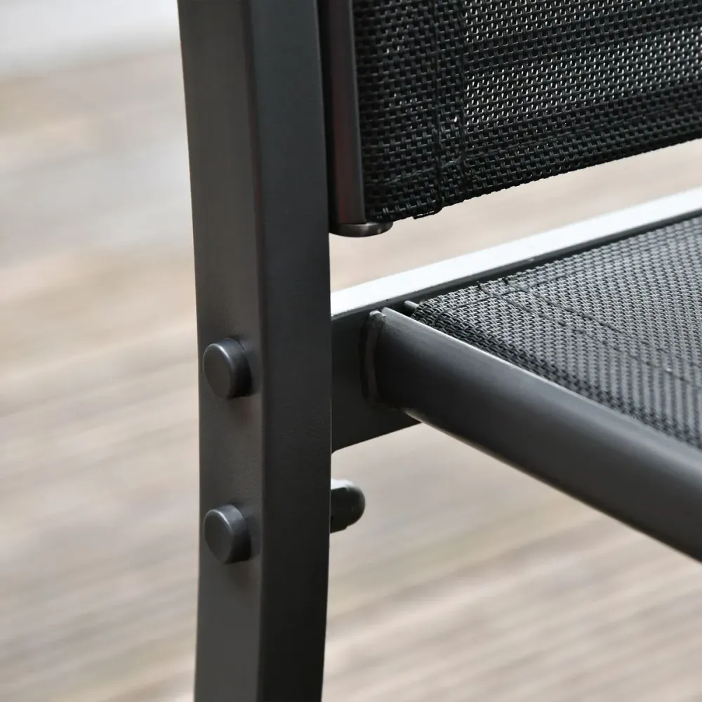Conjunto de jardín Jeff Outsunny 3 sillones + 1 mesa negro con Mesa de Centro