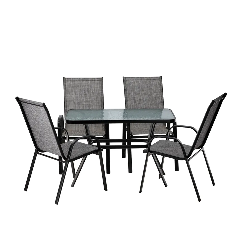 Conjunto de Jardín Uso juegos de muebles de jardín mesa + 4 sillas con repozabrazos