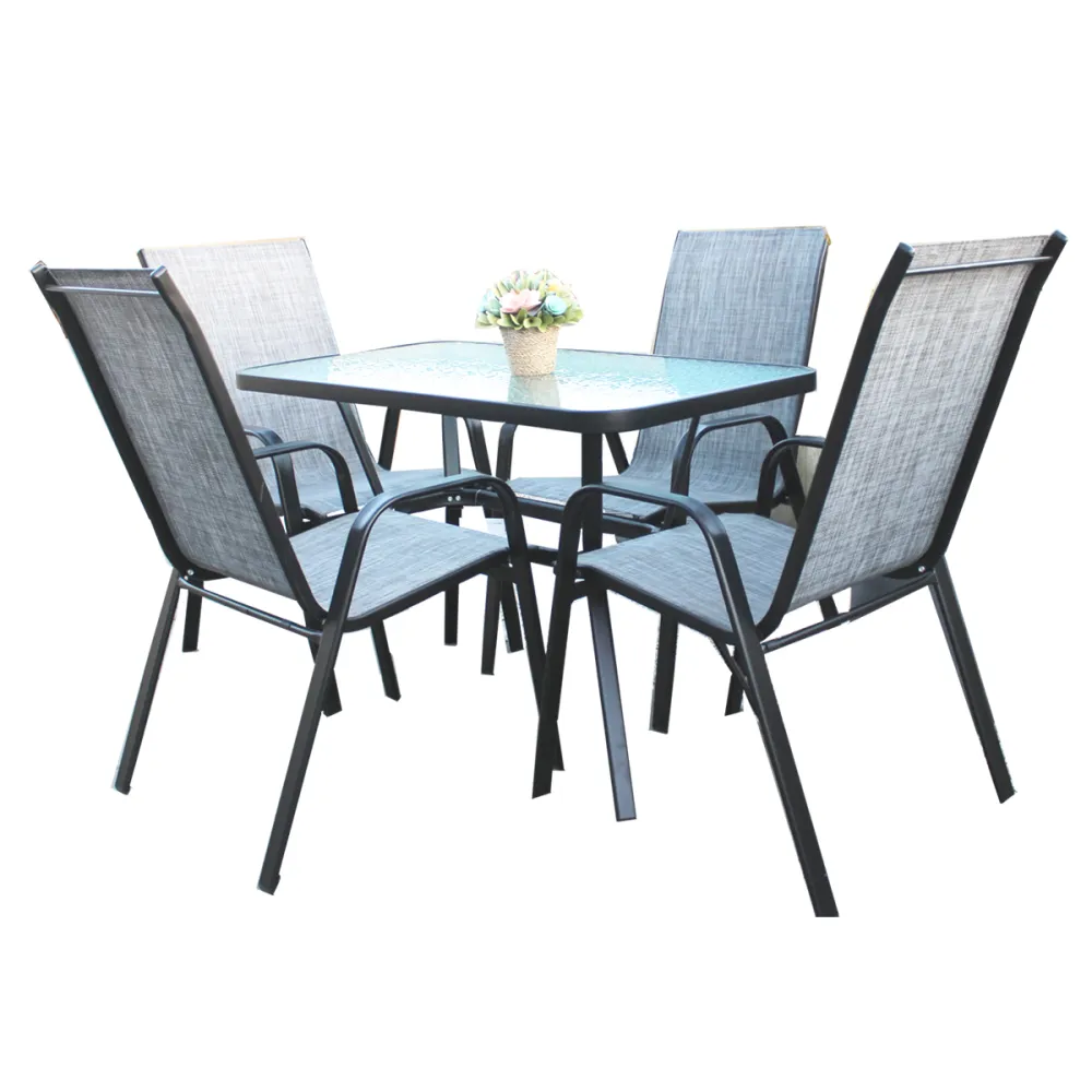 Conjunto de Jardín Uso juegos de muebles de jardín mesa + 4 sillas con repozabrazos