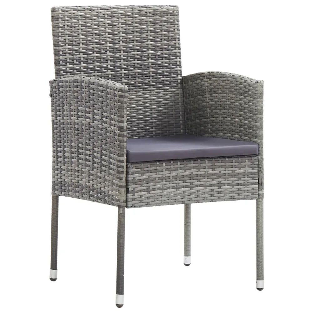 Conjunto de Jardín vidaXL juego de comedor jardín 5 pzas ratán sintético acero gris negro