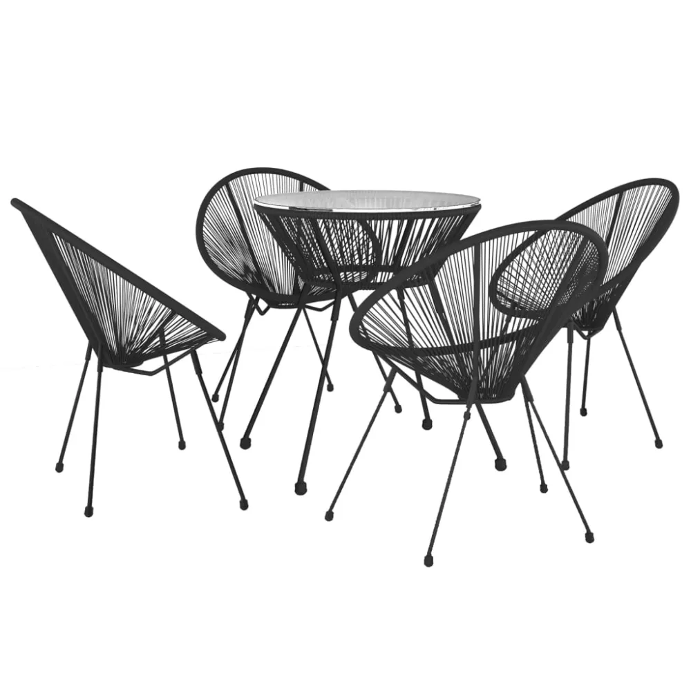 Conjunto de Jardín vidaXL juego de comedor de jardín 5 piezas negro