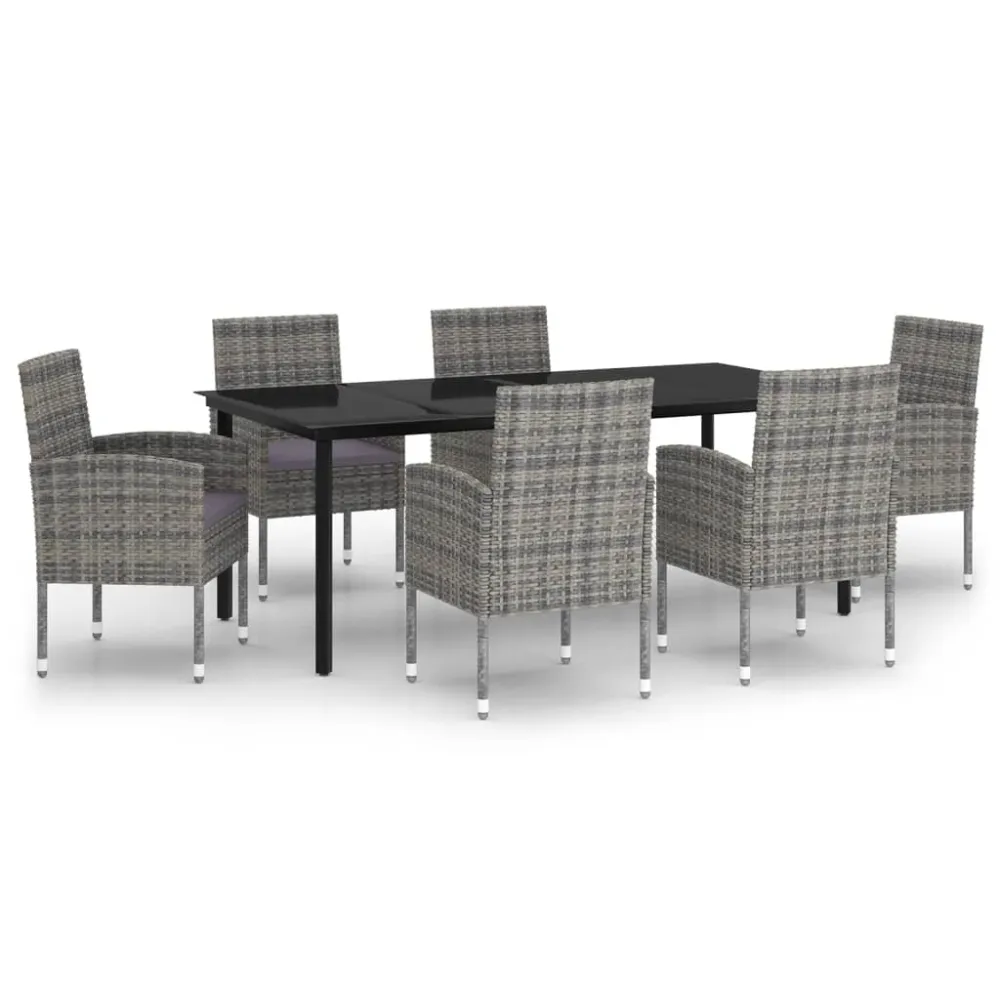 Conjunto de Jardín vidaXL juego de comedor de jardín 7 piezas gris antracita