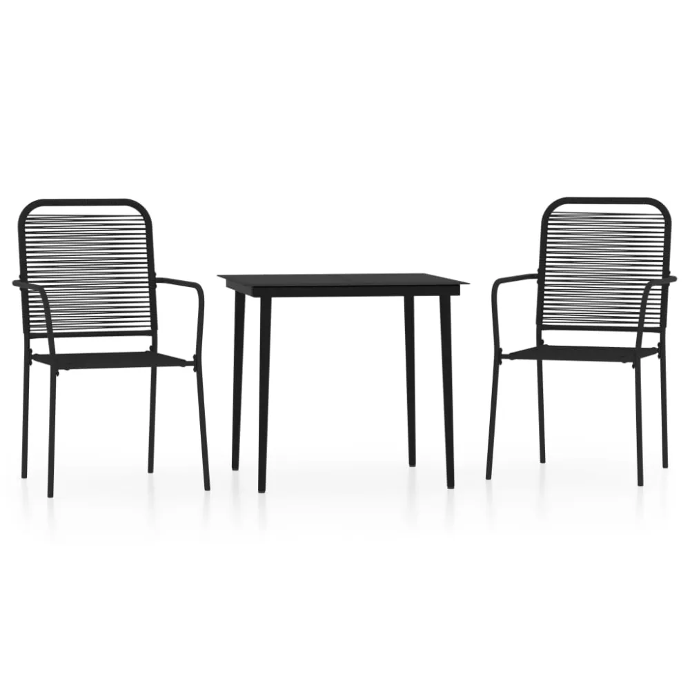 Conjunto de Jardín vidaXL juego de comedor de jardín 3 piezas negro