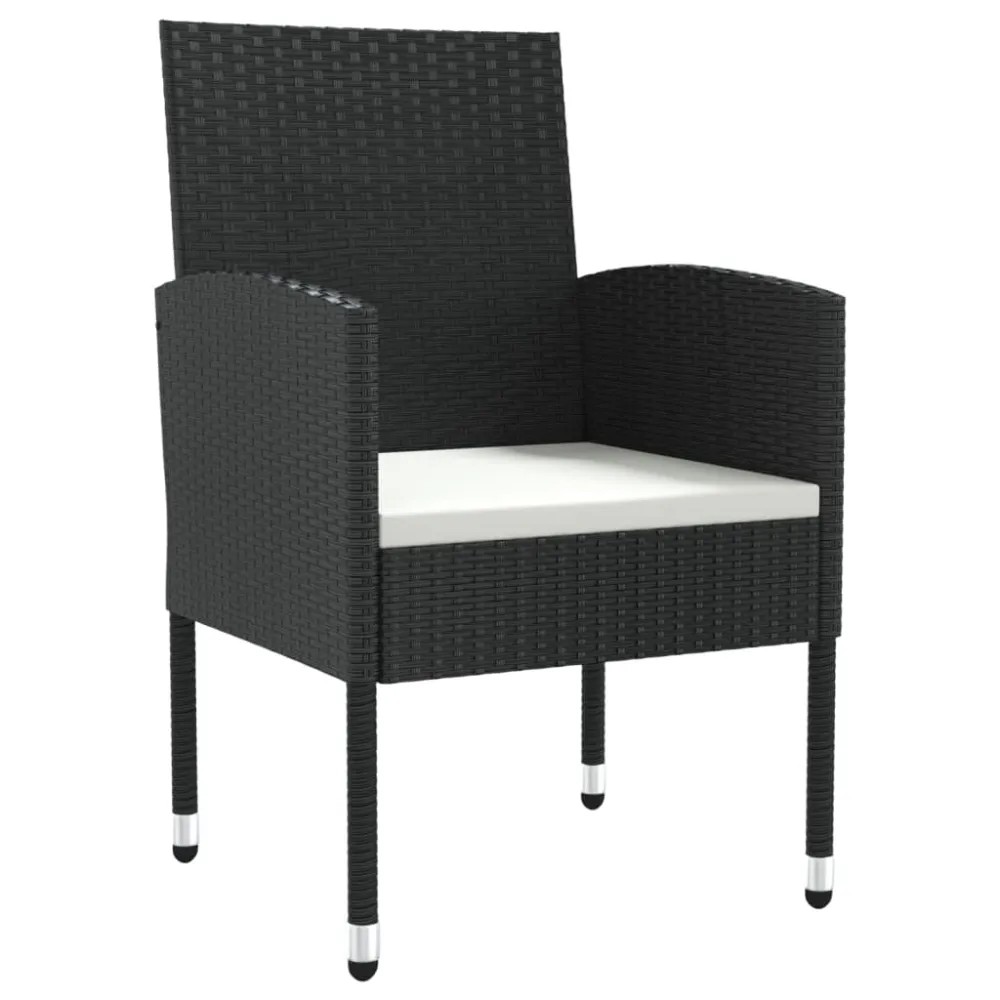 Conjunto de Jardín vidaXL juego de comedor de jardín 5 pzas ratán sintético y acero negro