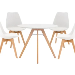 Conjunto Modular Juego de comedor Livik Madera Blanco 140X140X83 cm