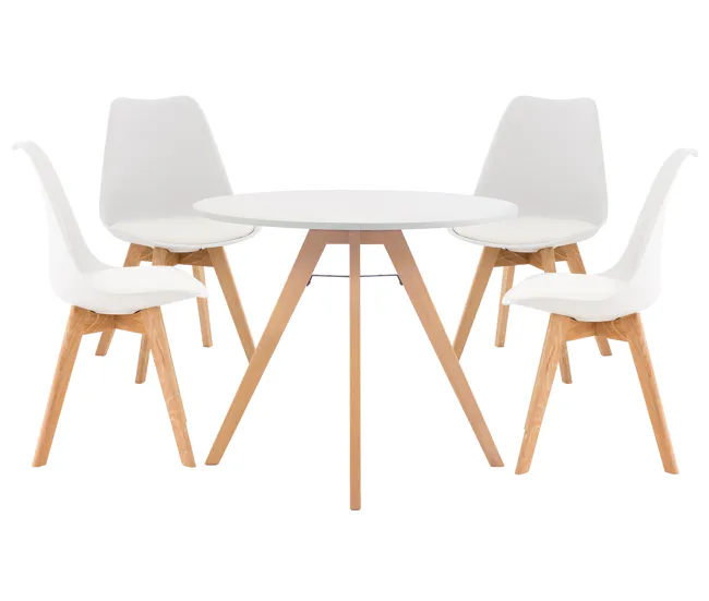 Conjunto Modular Juego de comedor Livik Madera Blanco 140X140X83 cm