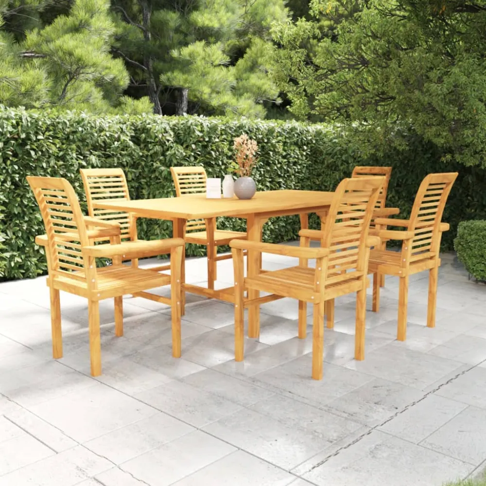 Conjunto Modular vidaXL conjunto de comedor de jardín 7 piezas madera maciza de teca