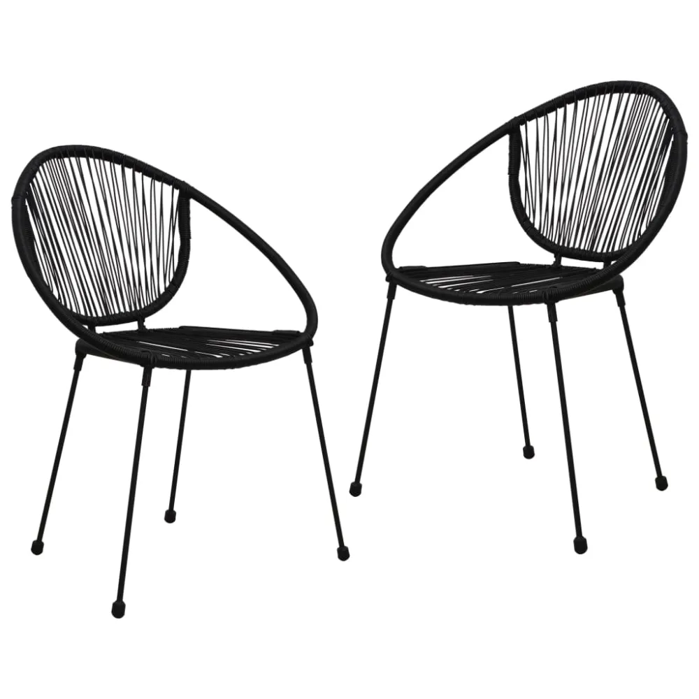 Conjunto Modular vidaXL juego de comedor jardín 3 piezas ratán PVC negro