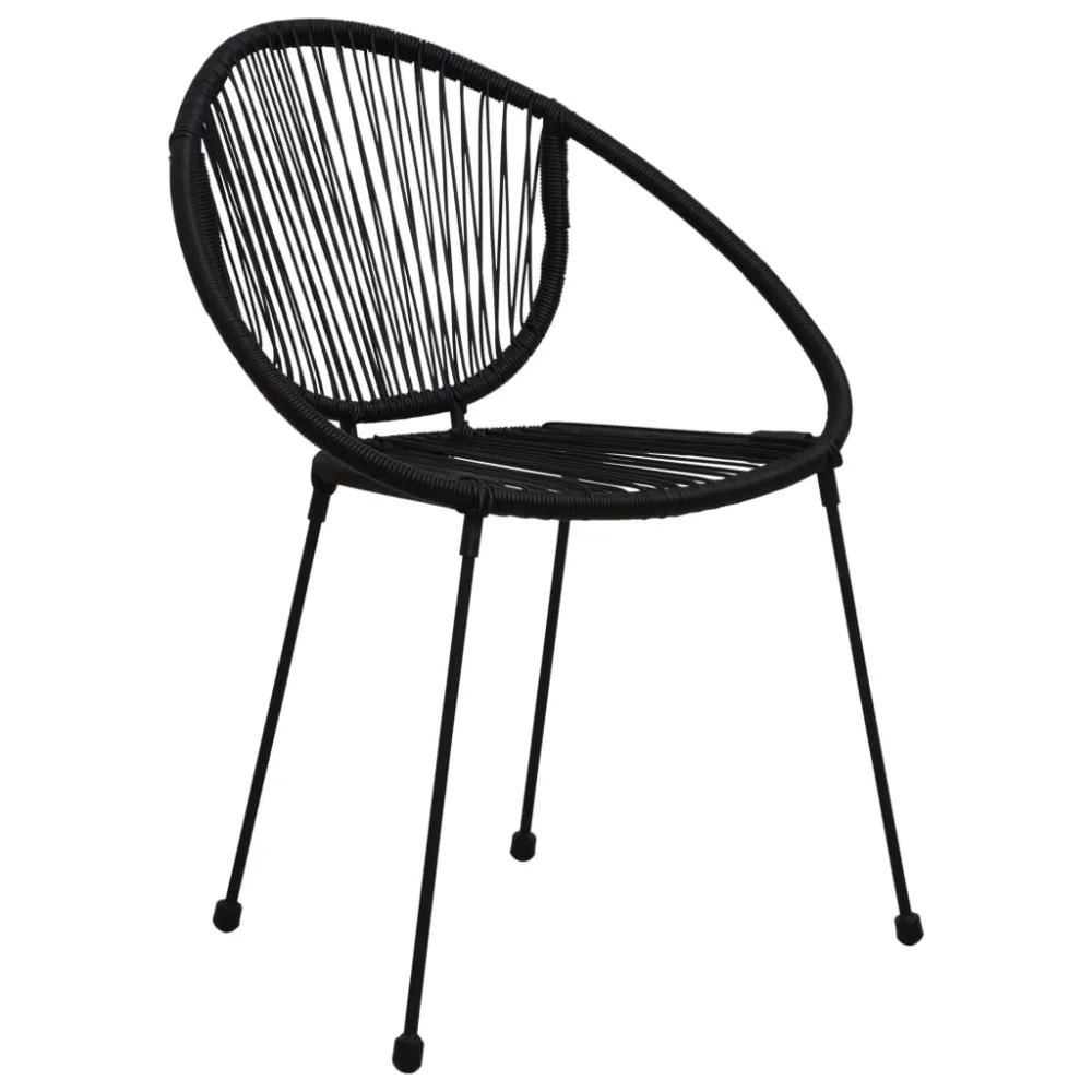 Conjunto Modular vidaXL juego de comedor jardín 3 piezas ratán PVC negro