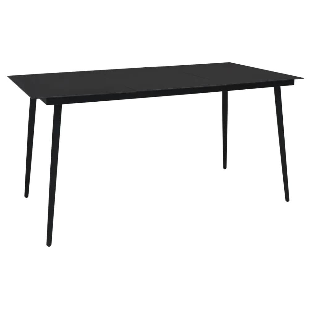 Conjunto Modular vidaXL juego de comedor para jardín 9 piezas ratán PVC negro