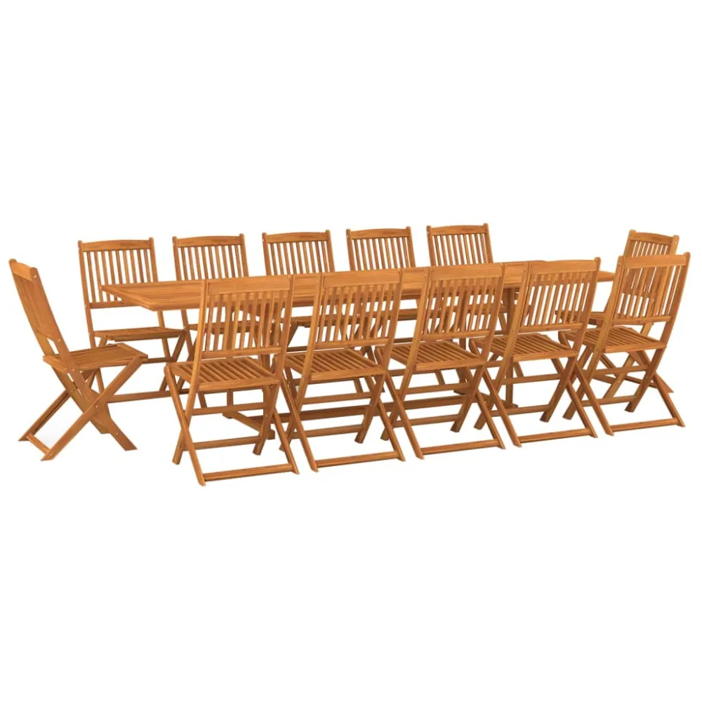 Conjunto Modular vidaXL set comedor de jardín 13piezas madera maciza acacia 280x90x75cm