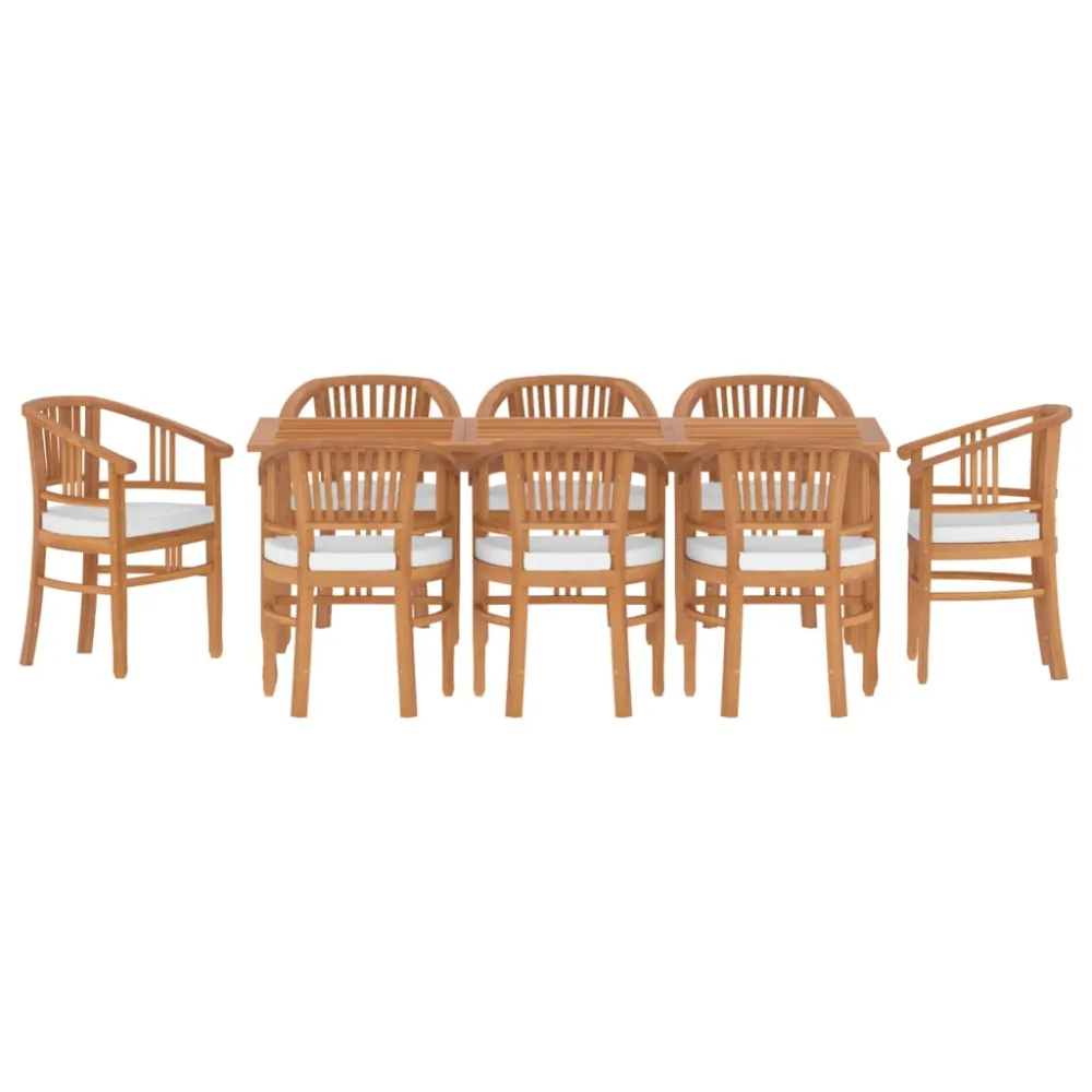 Conjunto Premium de vidaXL juego de comedor para jardín 9 piezas madera maciza de teca