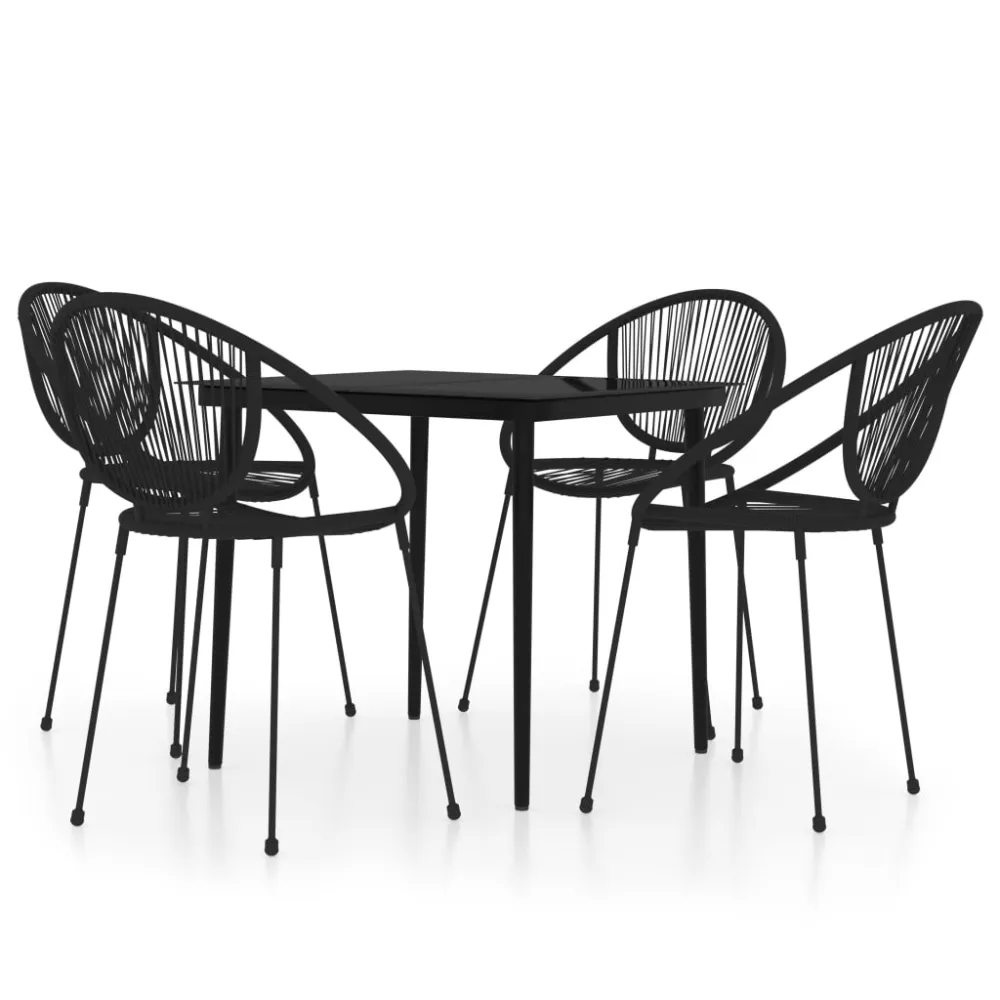 Conjunto Premium de vidaXL juego de comedor para jardín 5 piezas negro