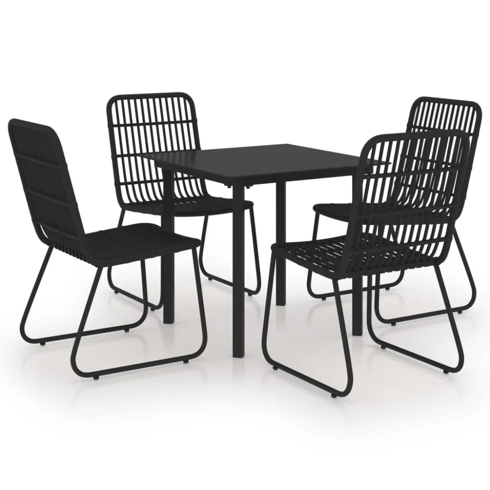 Conjunto Premium de vidaXL juego de comedor para jardín 5 piezas ratán sintético y vidrio