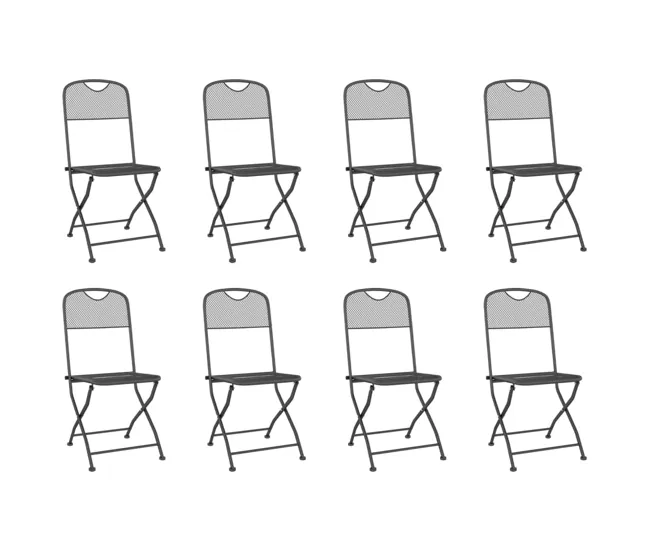 Juego de comedor de jardin 9 piezas malla metálica gris antracita Resistente la Intemperie