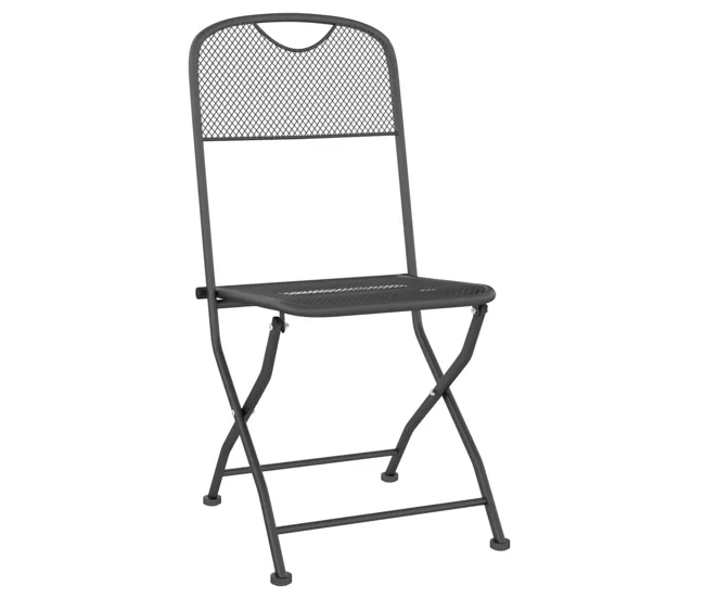 Juego de comedor de jardin 9 piezas malla metálica gris antracita Resistente la Intemperie