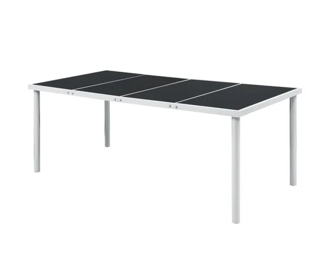 Juego de comedor de jardín 9 piezas de acero negro VidaXL | Incluye Mesa y 4 Sillas |