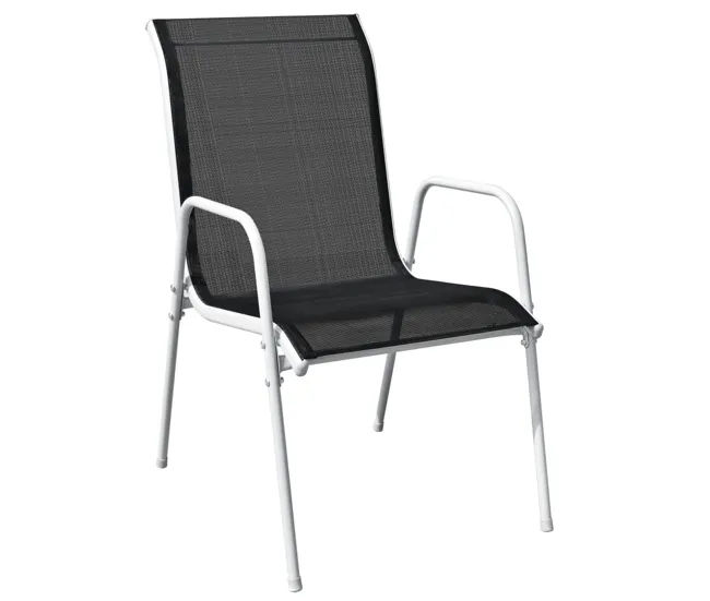 Juego de comedor de jardín 9 piezas de acero negro VidaXL | Incluye Mesa y 4 Sillas |