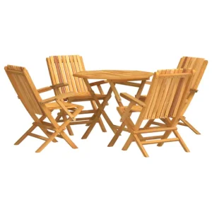 Juego de Comedor Juego de comedor para jardin 5 piezas madera maciza de teca con reposabrazos octa¡gono